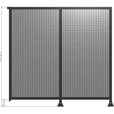 B6-2135-2200-0150-TYMFK DOUBLE PANEL-LEGS ON RIGHT AND CENTER, TIE PLATE ON LEFT 2135MM X  2200MM  1" MESH, AS A KIT