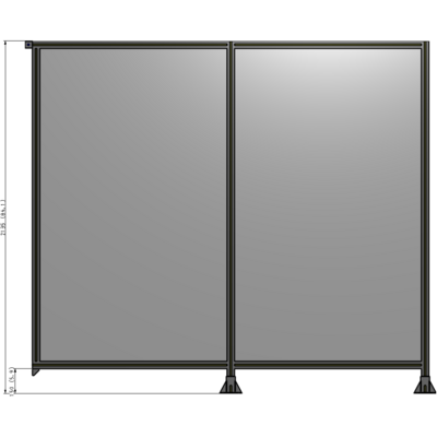 B6-2135-2400-0150-TYPFK DOUBLE PANEL-LEGS ON RIGHT AND CENTER, TIE PLATE ON LEFT 2135MM X 2400MM  1/4" POLYCARBONATE, AS KIT