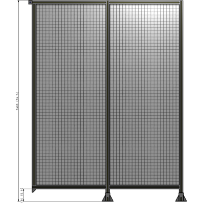 B6-2400-1800-0150-TYMFA DOUBLE PANEL-LEGS ON RIGHT AND CENTER, TIE PLATE ON LEFT 2400MM X 1800MM  1" MESH, FULLY ASSEMBLED