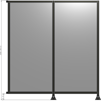 B6-2400-2200-0150-HYPFK DOUBLE PANEL-LEGS ON RIGHT AND CENTER WITH HINGES 2400MM X 2200MM  1/4" POLYCARBONATE, AS A KIT