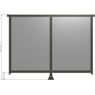 B7-1400-1800-0150-TYPFK DOUBLE PANEL-LEG IN CENTER AND TIE PLATE CONNECTORS 1400MM X 1800MM  1/4" POLYCARBONATE, AS KIT
