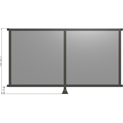 B7-1400-2400-0150-HYPFA DOUBLE PANEL-LEG IN CENTER AND HINGE CONNECTORS 1400MM X 2400MM  1/4" POLYCARBONATE, ASSEMBLED