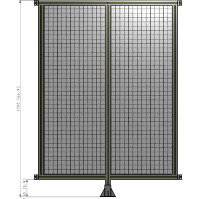 B7-1700-1200-0150-HYMFA DOUBLE PANEL-LEG IN CENTER AND HINGE CONNECTORS 1700MM X 1200MM  1" MESH, FULLY ASSEMBLED