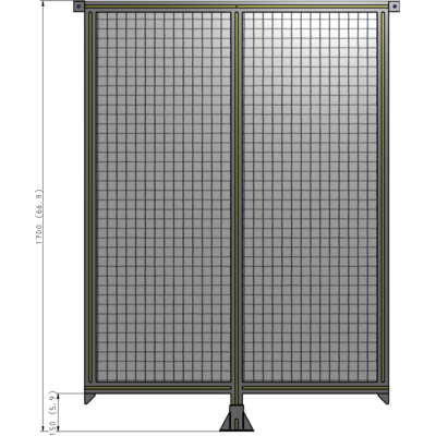 B7-1700-1200-0150-TYMFA DOUBLE PANEL-LEG IN CENTER AND TIE PLATE CONNECTORS 1700MM X 1200MM  1" MESH, FULLY ASSEMBLED