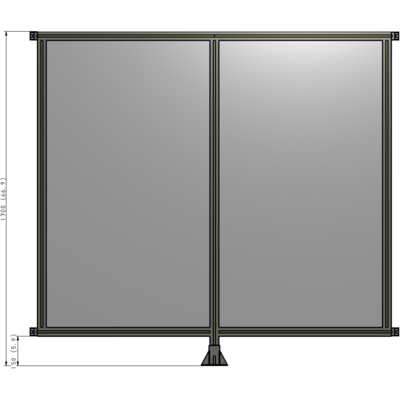 B7-1700-1800-0150-HYPFA DOUBLE PANEL-LEG IN CENTER AND HINGE CONNECTORS 1700MM X 1800MM  1/4" POLYCARBONATE, ASSEMBLED