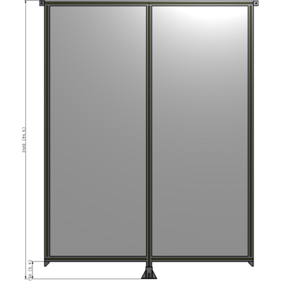 B7-2400-1800-0150-TYPFK DOUBLE PANEL-LEG IN CENTER AND TIE PLATE CONNECTORS 2400MM X 1800MM 1/4" POLYCARBONATE, AS KIT