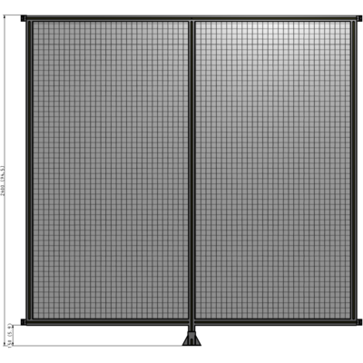 B7-2400-2400-0150-HYMFA DOUBLE PANEL-LEG IN CENTER AND HINGE CONNECTORS 2400MM X 2400MM 1" MESH, FULLY ASSEMBLED