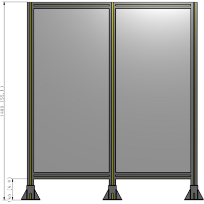 B8-1400-1200-0150-ZYPFK DOUBLE PANEL-3 LEGS 1400MM X 1200MM 1/4" POLYCARBONATE, AS A KIT