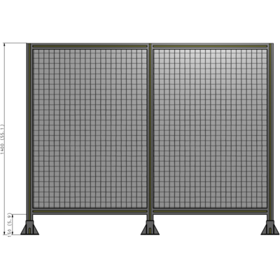 B8-1400-1800-0150-ZYMFK DOUBLE PANEL-3 LEGS 1400MM X 1800MM 1" MESH, AS A KIT