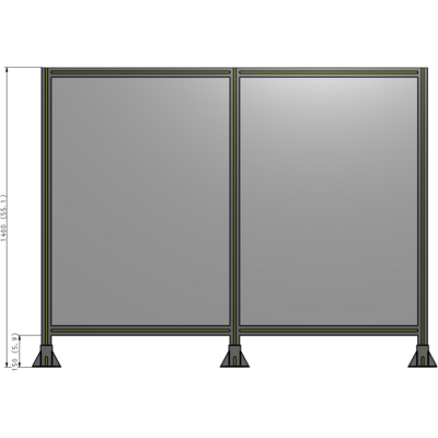 B8-1400-1800-0150-ZYPFK DOUBLE PANEL-3 LEGS 1400MM X 1800MM 1/4" POLYCARBONATE, AS A KIT