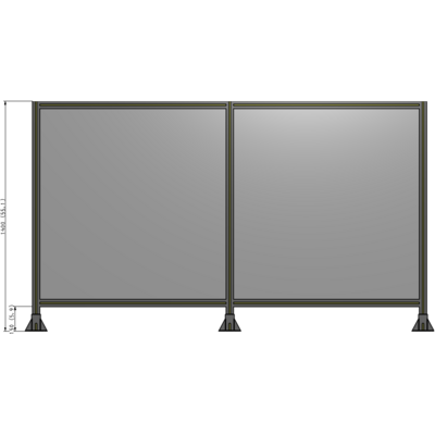 B8-1400-2400-0150-ZYPFA DOUBLE PANEL-3 LEGS  1400MM X 1800MM  1/4" POLYCARBONATE, FULLY ASSEMBLED