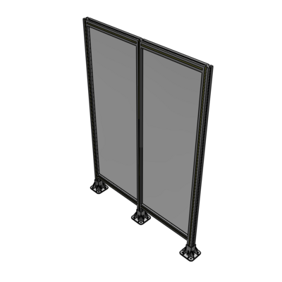 B8-1700-1200-0150-ZYPFA DOUBLE PANEL-3 LEGS  1700MM X 1200MM  1/4" POLYCARBONATE, FULLY ASSEMBLED