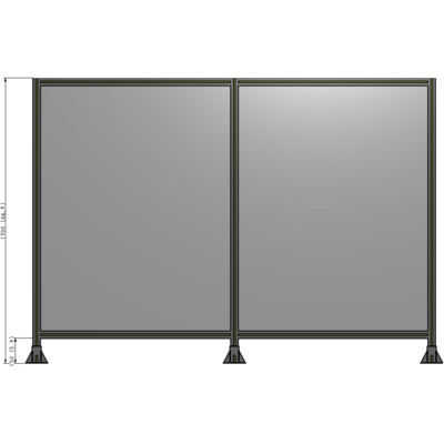B8-1700-2400-0150-ZYPFA DOUBLE PANEL-3 LEGS 1700MM X 2400MM 1/4" POLYCARBONATE, FULLY ASSEMBLED