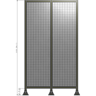 B8-2135-1200-0150-ZYMFA DOUBLE PANEL-3 LEGS  2135MM X 1200MM  1" MESH, FULLY ASSEMBLED