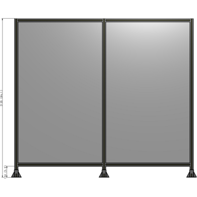 B8-2135-2400-0150-ZYPFA DOUBLE PANEL-3 LEGS  2135MM X 2400MM  1/4" POLYCARBONATE, FULLY ASSEMBLED
