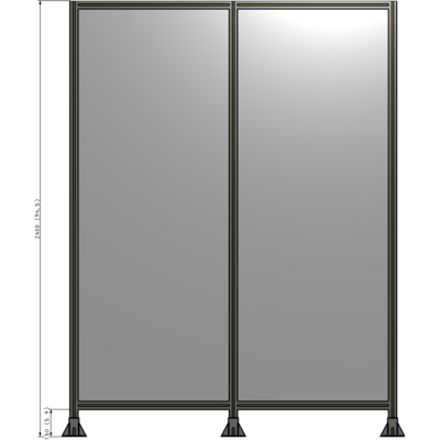 B8-2400-1800-0150-ZYPFA DOUBLE PANEL-3 LEGS 2400MM X 2400MM 1/4" POLYCARBONATE, FULLY ASSEMBLED
