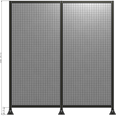 B8-2400-2200-0150-ZYMFA DOUBLE PANEL-3 LEGS 2400MM X 2400MM 1" MESH, FULLY ASSEMBLED