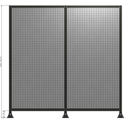 B8-2400-2400-0150-ZYMFA DOUBLE PANEL-3 LEGS 2400MM X 2400MM 1" MESH, FULLY ASSEMBLED