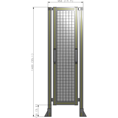 E3-1400-0450-0150-GYMTA SINGLE REMOVABLE PANEL WITH LEGS 1400MM X 450MM 1" MESH, FULLY ASSEMBLED