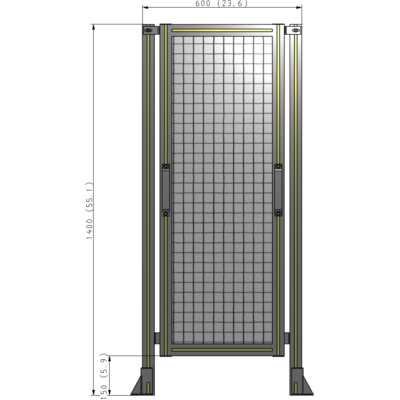 E3-1400-0600-0150-GYMTA SINGLE REMOVABLE PANEL WITH LEGS 1400MM X 600MM 1" MESH, FULLY ASSEMBLED