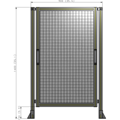 E3-1400-0900-0150-GYMTK SINGLE REMOVABLE PANEL WITH LEGS 1400MM X 900MM 1" MESH, AS A KIT