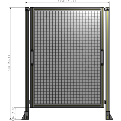 E3-1400-1050-0150-GYMTK SINGLE REMOVABLE PANEL WITH LEGS 1400MM X 1050MM 1" MESH, AS A KIT