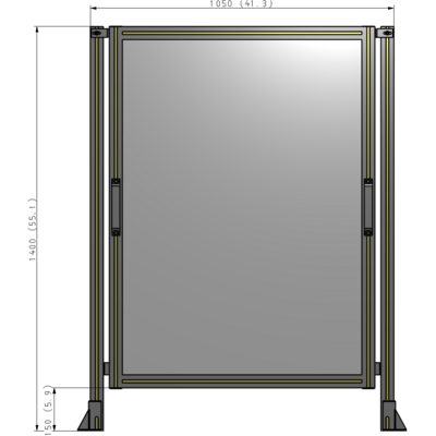 E3-1400-1050-0150-GYPTK SINGLE REMOVABLE PANEL WITH LEGS 1400MM X 1050MM 1/4" POLYCARBONATE, AS A KIT