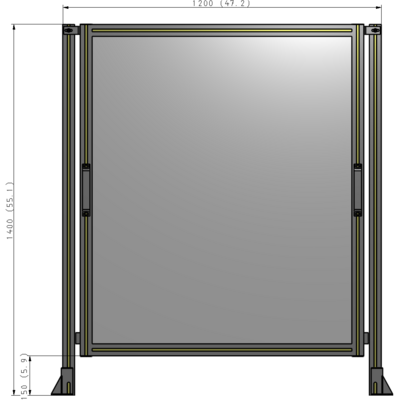 E3-1400-1200-0150-GYPTK SINGLE REMOVABLE PANEL WITH LEGS 1400MM X 1200MM 1/4" POLYCARBONATE, AS A KIT