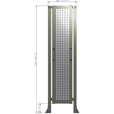 E3-1700-0450-0150-GYMTA SINGLE REMOVABLE PANEL WITH LEGS 1700MM X 450MM 1" MESH, FULLY ASSEMBLED