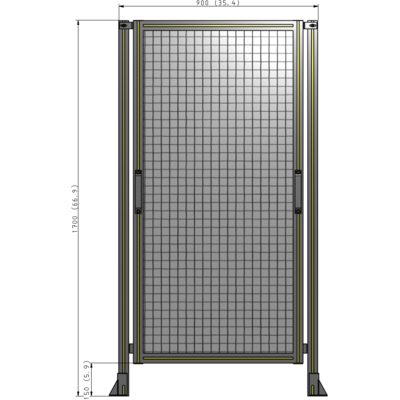 E3-1700-0900-0150-GYMTA SINGLE REMOVABLE PANEL WITH LEGS 1700MM X 900MM 1" MESH, FULLY ASSEMBLED