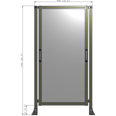 E3-1700-0900-0150-GYPTK SINGLE REMOVABLE PANEL WITH LEGS 1700MM X 900MM 1/4" POLYCARBONATE, AS A KIT