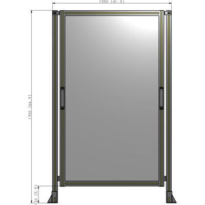 E3-1700-1050-0150-GYPTK SINGLE REMOVABLE PANEL WITH LEGS 1700MM X 1050MM 1/4" POLYCARBONATEONATE, AS A KIT