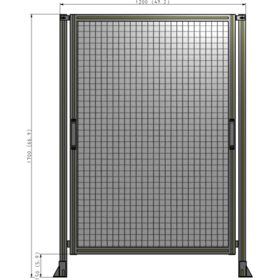 E3-1700-1200-0150-GYMTK SINGLE REMOVABLE PANEL WITH LEGS 1700MM X 1200MM 1" MESH, AS A KIT