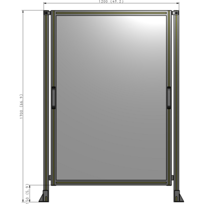 E3-1700-1200-0150-GYPTK SINGLE REMOVABLE PANEL WITH LEGS 1700MM X 1200MM 1/4" POLYCARBONATEONATE, AS A KIT