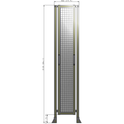 E3-2135-0450-0150-GYMTK SINGLE REMOVABLE PANEL WITH LEGS 2135MM X 450MM 1" MESH, AS A KIT
