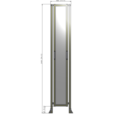 E3-2400-0450-0150-GYPTA SINGLE REMOVABLE PANEL WITH LEGS 2400MM X 450MM 1/4" POLYCARBONATEONATE, AS A KIT