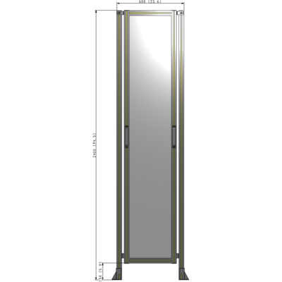 E3-2400-0600-0150-GYPTA SINGLE REMOVABLE PANEL WITH LEGS 2400MM X 600MM 1/4" POLYCARBONATEONATE, AS A KIT