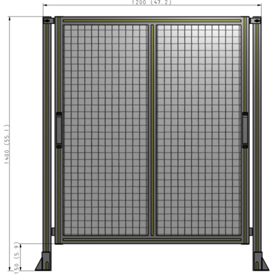 E4-1400-1200-0150-GYMTK DOUBLE REMOVABLE PANEL WITH LEGS 1400MM X 1200MM 1" MESH, AS A KIT