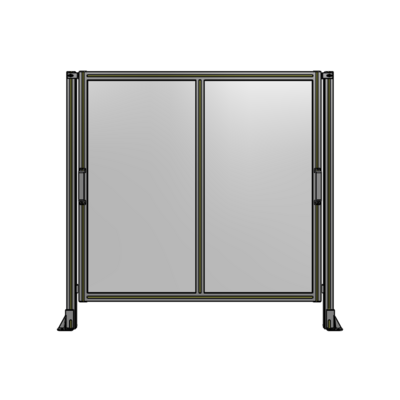 DOUBLE REMOVABLE PANEL WITH LEGS  1400MM X 1450MM 1/4" POLYCARBONATE, FULLY ASSEMBLED