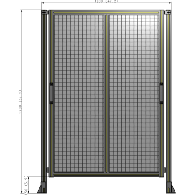 E4-1700-1200-0150-GYMTK DOUBLE REMOVABLE PANEL WITH LEGS 1700MM X 1200MM 1" MESH, AS A KIT