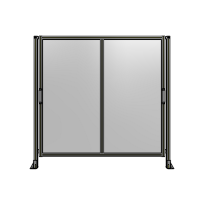 DOUBLE REMOVABLE PANEL WITH LEGS  1700MM X 1750MM 1/4" POLYCARBONATE, FULLY ASSEMBLED