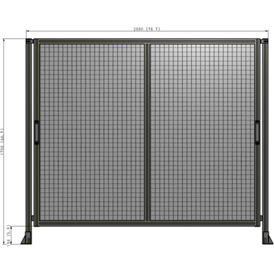 E4-1700-2000-0150-GYMTA DOUBLE REMOVABLE PANEL WITH LEGS  1700MM X 2000MM 1" MESH, FULLY ASSEMBLED