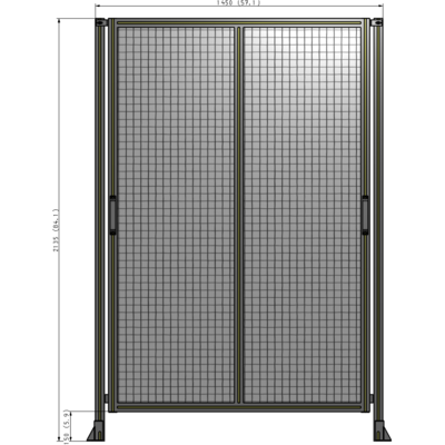 E4-2135-1450-0150-GYMTK DOUBLE REMOVABLE PANEL WITH LEGS 2135MM X 1450MM 1" MESH, AS A KIT