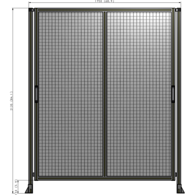 E4-2135-1750-0150-GYMTK DOUBLE REMOVABLE PANEL WITH LEGS 2135MM X 1750MM 1" MESH, AS A KIT