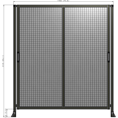 E4-2135-1900-0150-GYMTA DOUBLE REMOVABLE PANEL WITH LEGS  2135MM X 1900MM 1" MESH, FULLY ASSEMBLED