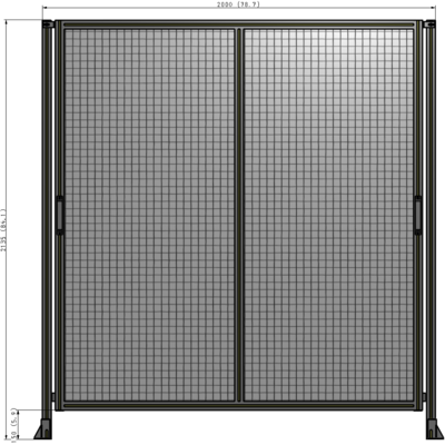 E4-2135-2000-0150-GYMTK DOUBLE REMOVABLE PANEL WITH LEGS 2135MM X 2000MM 1" MESH, AS A KIT