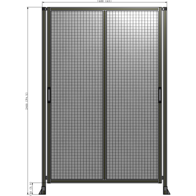 E4-2400-1600-0150-GYMTA DOUBLE REMOVABLE PANEL WITH LEGS  2400MM X 1600MM 1" MESH, FULLY ASSEMBLED
