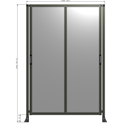 E4-2400-1600-0150-GYPTK DOUBLE REMOVABLE PANEL WITH LEGS 2400MM X 1600MM 1/4" POLYCARBONATE, AS A KIT