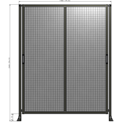 E4-2400-1900-0150-GYMTK DOUBLE REMOVABLE PANEL WITH LEGS 2400MM X 1900MM 1" MESH, AS A KIT