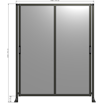 E4-2400-1900-0150-GYPTA DOUBLE REMOVABLE PANEL WITH LEGS  2400MM X 1900MM 1/4" POLYCARBONATE, FULLY ASSEMBLED